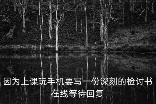 因為上課玩手機要寫一份深刻的檢討書在線等待回復