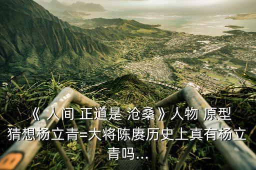 人間正道是滄桑原型,《人間正道是滄桑》楊立仁原型是誰?
