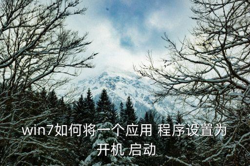 win7如何將一個(gè)應(yīng)用 程序設(shè)置為 開機(jī) 啟動(dòng)