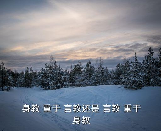  身教 重于 言教還是 言教 重于 身教