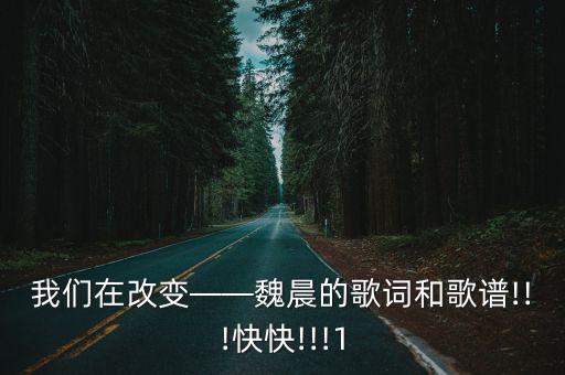 我們在改變——魏晨的歌詞和歌譜!!!快快!!!1