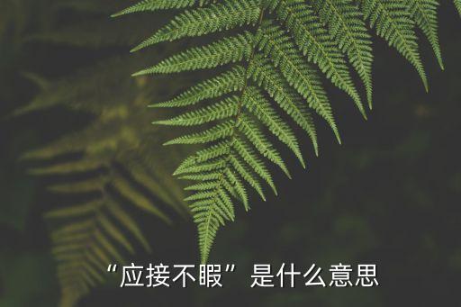 “應接不睱”是什么意思