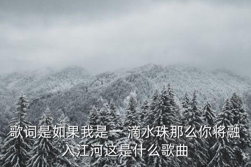 歌詞是如果我是一 滴水珠那么你將融入江河這是什么歌曲