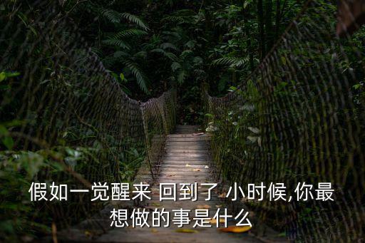 假如一覺醒來 回到了 小時候,你最想做的事是什么