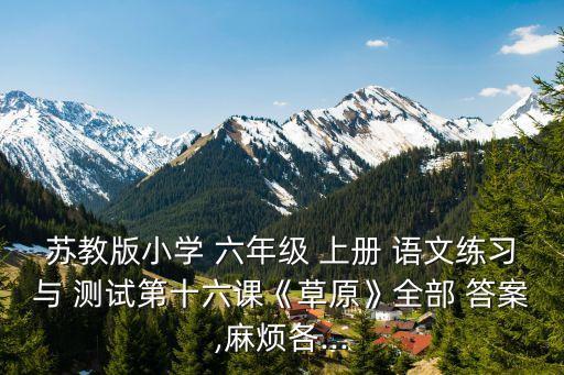 蘇教版小學 六年級 上冊 語文練習與 測試第十六課《草原》全部 答案,麻煩各...