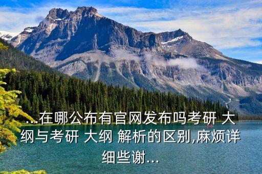 大綱解析,考研大綱與大綱解析之別