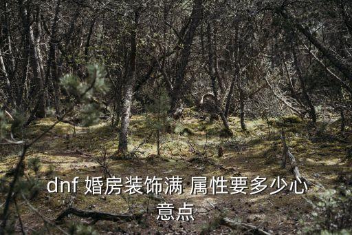  dnf 婚房裝飾滿 屬性要多少心意點