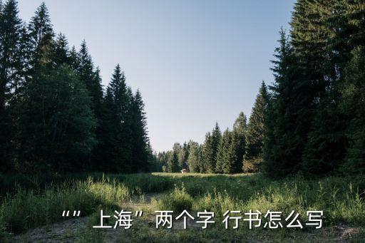 海字行書,上海二字在不同環境中寫法完全不同