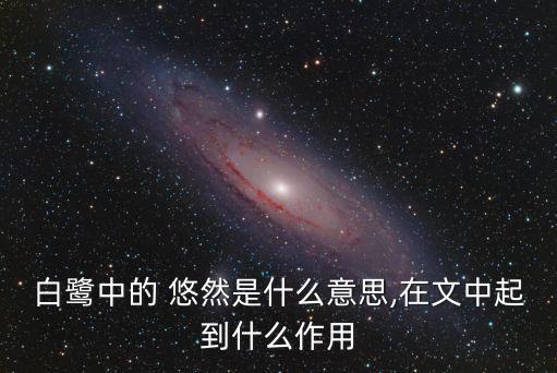 悠然是什么意思,悠然二字解釋:什么都不用?