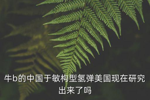 于敏構型，美國tu構型和中國于敏構型哪一種氫彈更先進