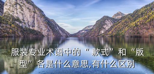  服裝專業(yè)術(shù)語(yǔ)中的“ 款式”和“版型”各是什么意思,有什么區(qū)別