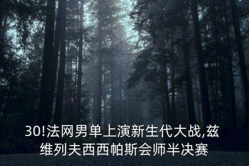 30!法網男單上演新生代大戰,茲 維列夫西西帕斯會師半決賽