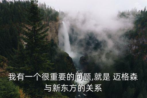 我有一個很重要的問題,就是 邁格森與新東方的關系