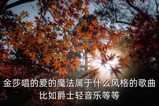 愛的魔法金莎，金莎唱的愛的魔法屬于什么風(fēng)格的歌曲比如爵士輕音樂等等