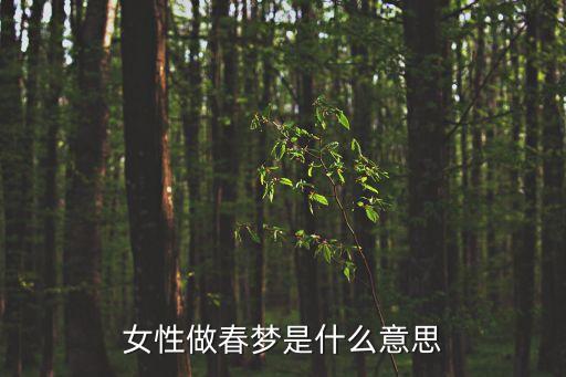 女性做春夢是什么意思