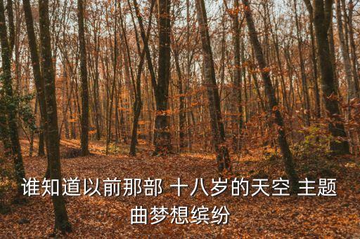 夢想繽紛，誰知道以前那部 十八歲的天空 主題曲夢想繽紛