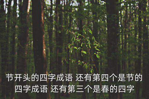 節(jié)字開頭的成語，節(jié)開頭的四字成語 還有第四個是節(jié)的四字成語 還有第三個是春的四字