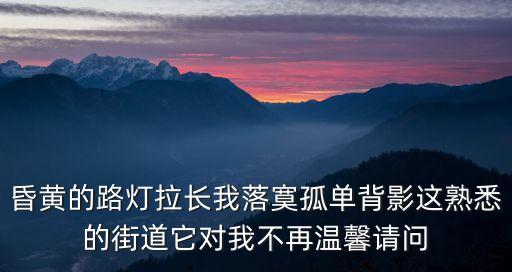 昏黃的路燈，我晚上看著昏黃的路燈感覺有種凄涼落寞的感覺就是天使折翼