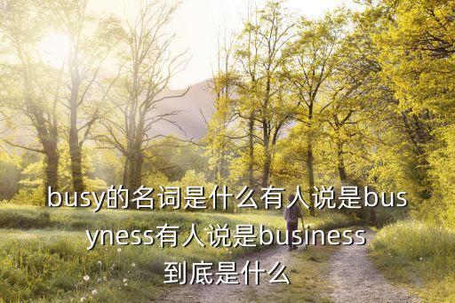 busyness，busy的名詞是什么有人說是busyness有人說是business到底是什么