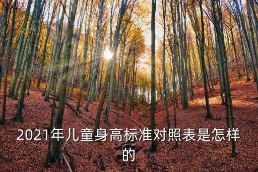 2021年兒童身高標準對照表是怎樣的