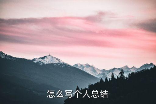 寫個人總結，怎么寫個人總結