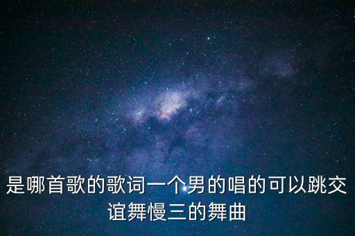 是哪首歌的歌詞一個男的唱的可以跳交誼舞慢三的舞曲
