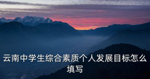 素質目標怎么寫，云南中學生綜合素質個人發展目標怎么填寫