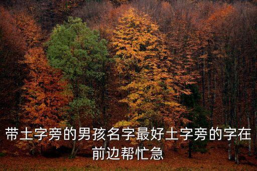 土字旁的男孩名字，土字偏旁男孩名字大全