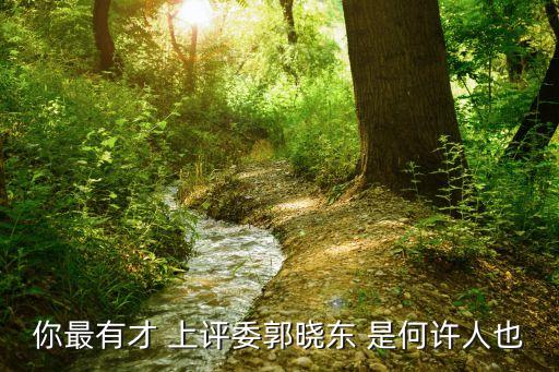 你最有才 上評委郭曉東 是何許人也
