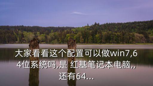大家看看這個配置可以做win7,64位系統(tǒng)嗎,是 紅基筆記本電腦,,還有64...
