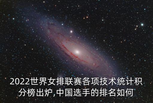 2022世界女排聯賽各項技術統計積分榜出爐,中國選手的排名如何