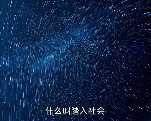 什么叫踏入社會