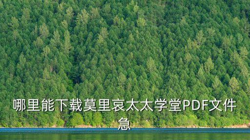 哪里能下載莫里哀太太學堂PDF文件急