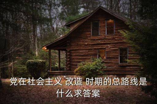 黨在社會主義 改造 時期的總路線是什么求答案