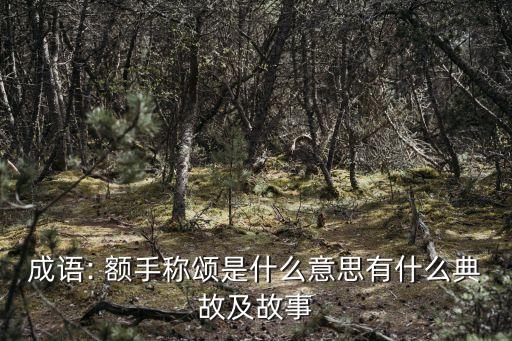 成語: 額手稱頌是什么意思有什么典故及故事