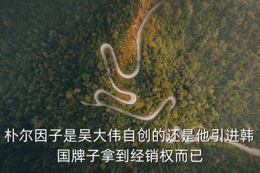 樸爾因子是吳大偉自創(chuàng)的還是他引進韓國牌子拿到經(jīng)銷權而已