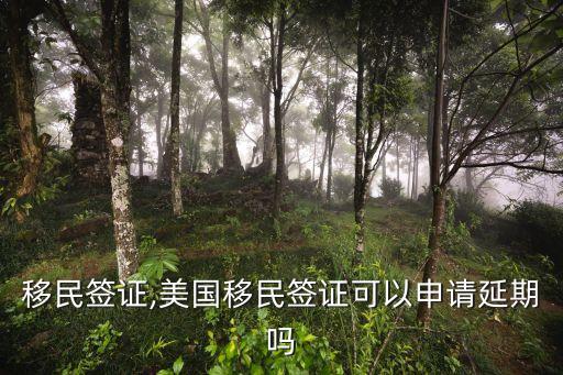 美國移民簽證,美國移民簽證可以申請延期嗎?