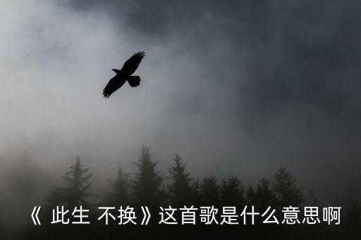 《 此生 不換》這首歌是什么意思啊