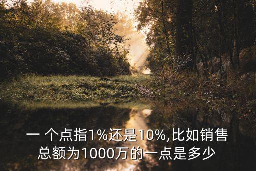 一 個點指1%還是10%,比如銷售總額為1000萬的一點是多少