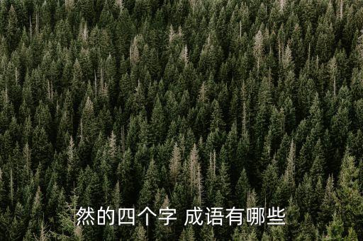 然的四個字 成語有哪些