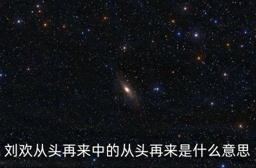 劉歡從頭再來中的從頭再來是什么意思