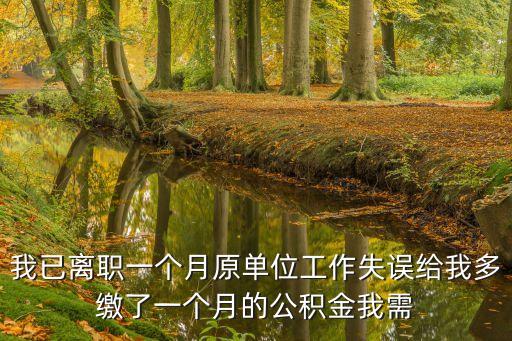 我已離職一個(gè)月原單位工作失誤給我多繳了一個(gè)月的公積金我需