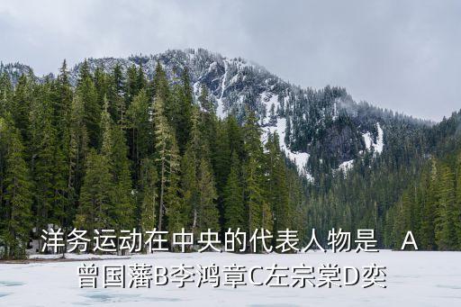 洋務運動在中央的代表人物是   A曾國藩B李鴻章C左宗棠D奕