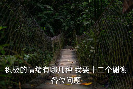 積極的情緒有哪幾種 我要十二個謝謝各位問題