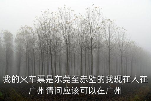 赤壁到廣東東莞火車票，從東莞坐火車到赤壁車票多少