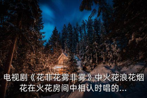 電視劇《花非花霧非霧》中火花浪花煙花在火花房間中相認時唱的...