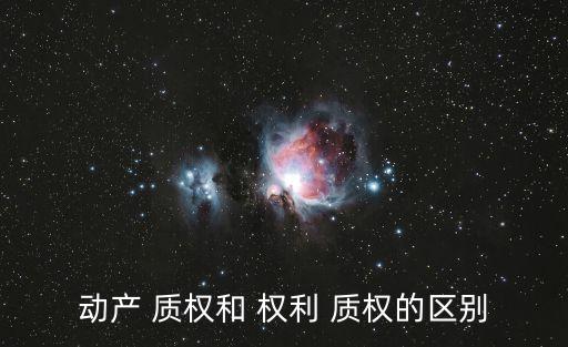 動產 質權和 權利 質權的區別