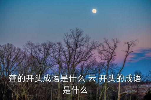 聾字開頭的成語，聾的開頭成語是什么 云 開頭的成語是什么