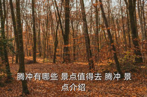  騰沖有哪些 景點值得去 騰沖 景點介紹