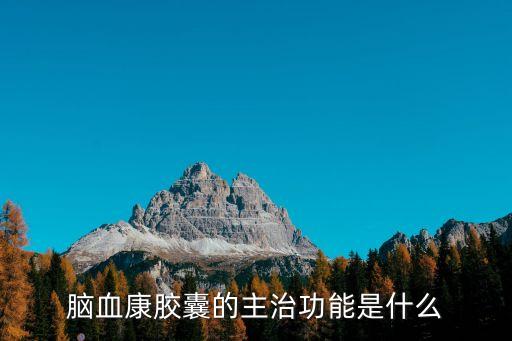 腦血康膠囊的主治功能是什么